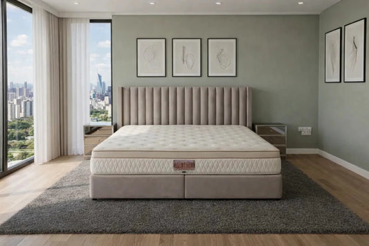 Home Centre King Bed Suite – Sana Sleep Divan Bed with Headboard & Mattress – King Size 180x200 cm - althahanifurniture