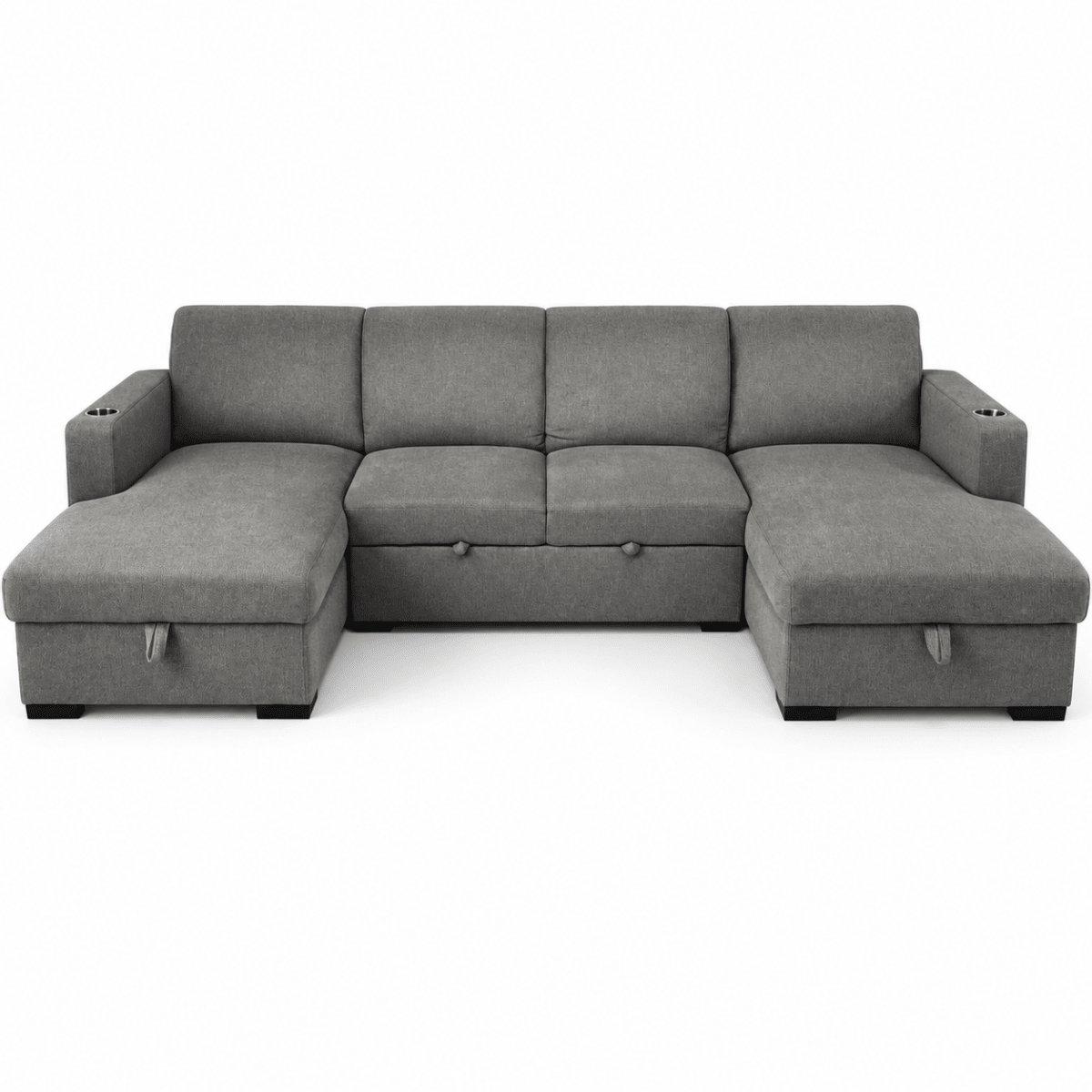 Home Centre Magnolia 4-Seater U-Shaped Corner Sofa Bed with Storage – Brown - Al Thahani Furniture