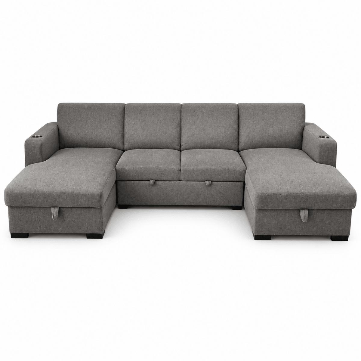 Home Centre Magnolia 4-Seater U-Shaped Corner Sofa Bed with Storage – Brown - Al Thahani Furniture