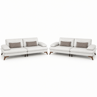 Home Centre Marielle 6-Seater Sofa Set (3+3) – Cream White - Al Thahani Furniture