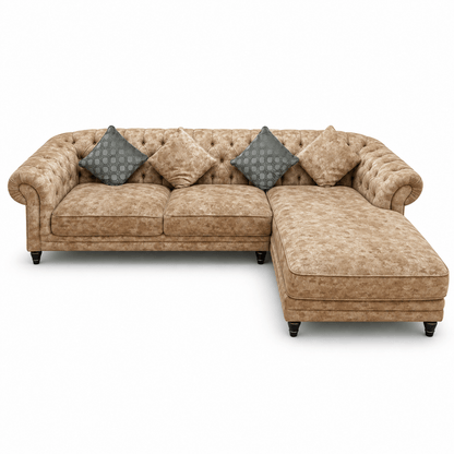 Home Centre Minotti Fabric 3-Seater Sofa with Right-Side Chaise – Beige - Al Thahani Furniture
