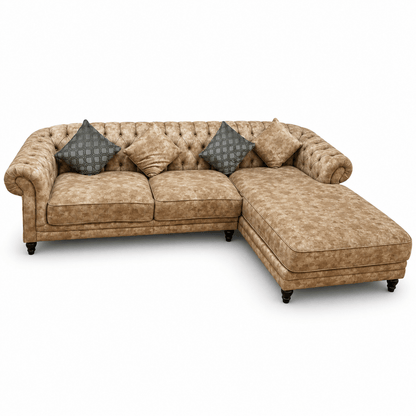 Home Centre Minotti Fabric 3-Seater Sofa with Right-Side Chaise – Beige - Al Thahani Furniture