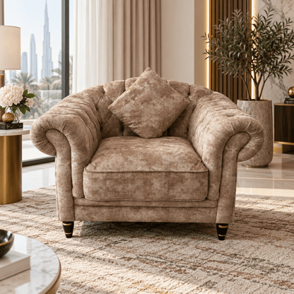 Home Centre Minotti Fabric Armchair - Al Thahani Furniture
