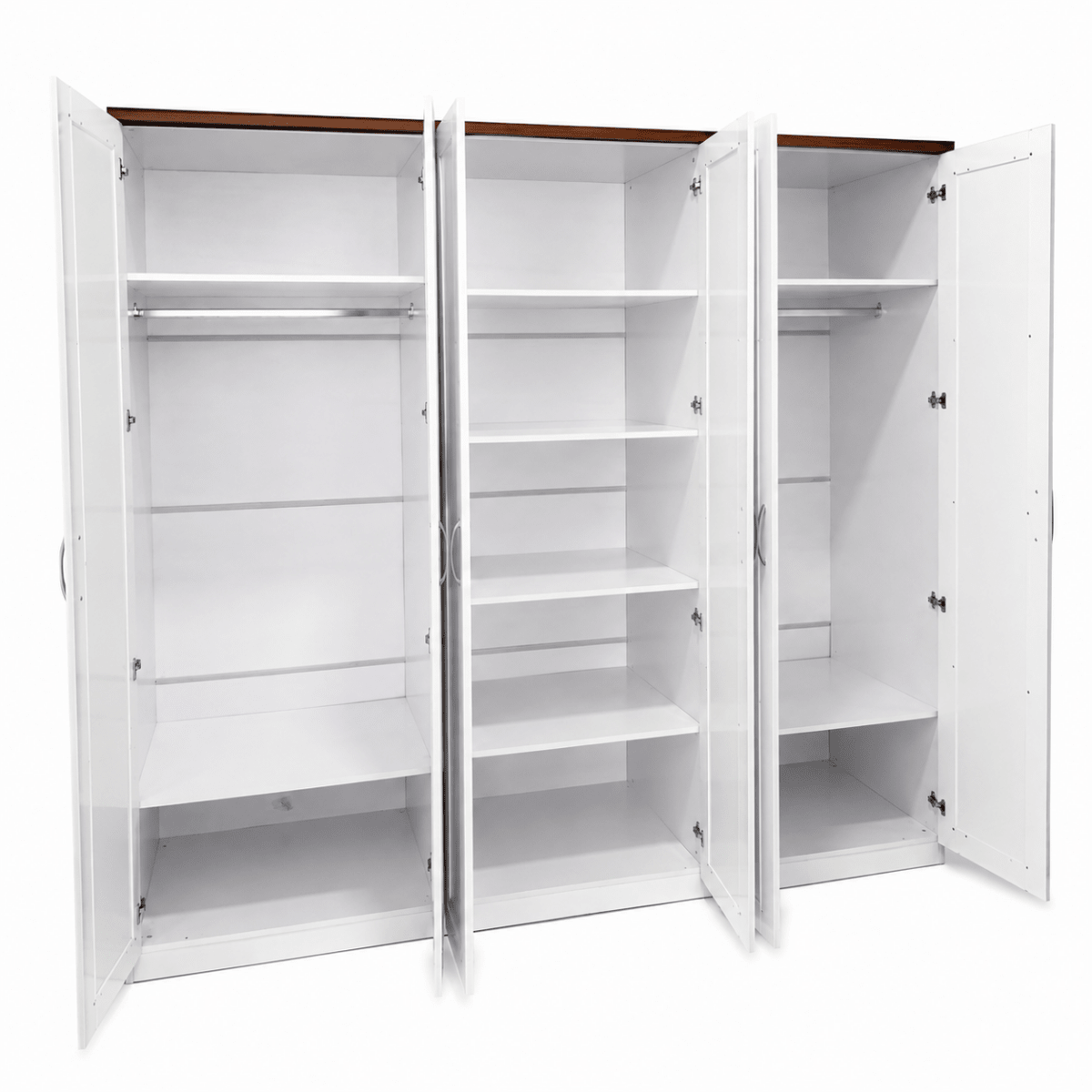 Home Centre Modern 6-Door Wardrobe – White & Dark Brown - Al Thahani Furniture