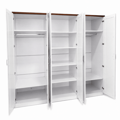 Home Centre Modern 6-Door Wardrobe – White & Dark Brown - Al Thahani Furniture
