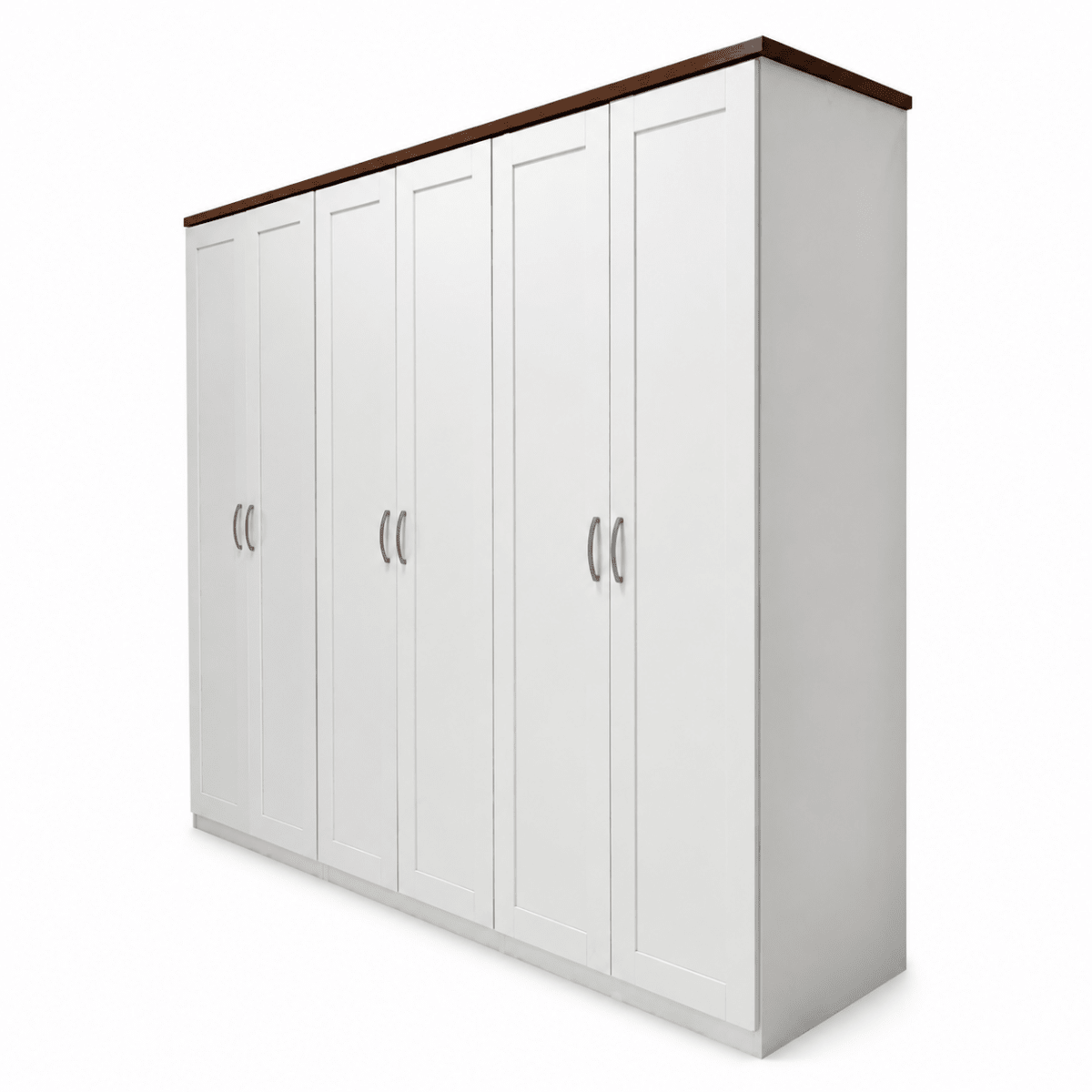 Home Centre Modern 6-Door Wardrobe – White & Dark Brown - Al Thahani Furniture