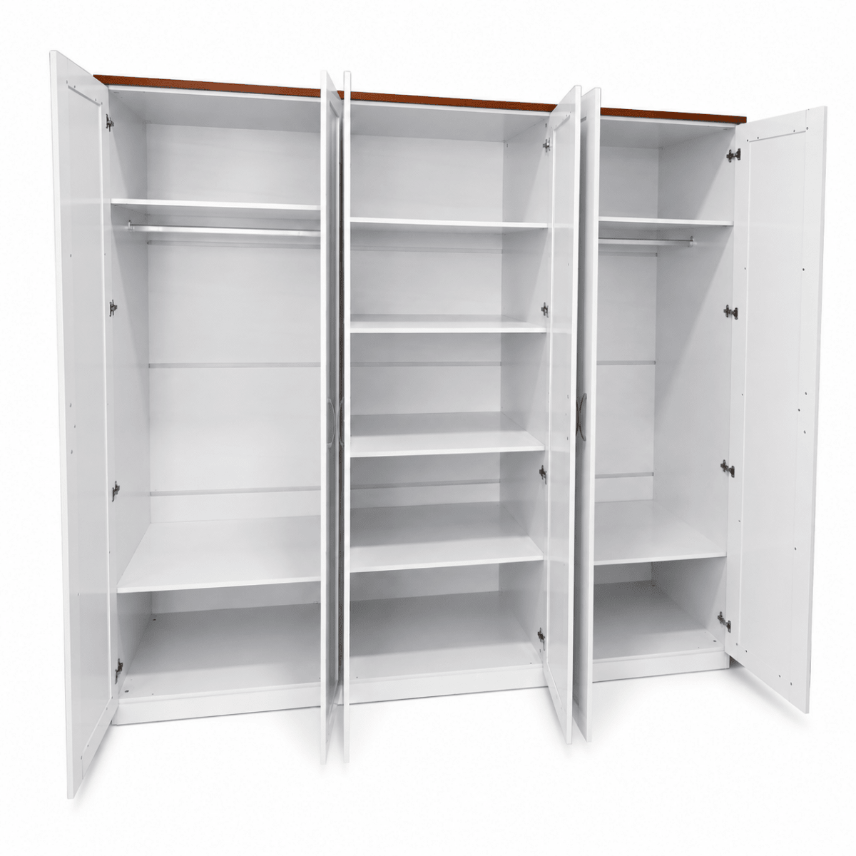 Home Centre Modern 6-Door Wardrobe – White & Dark Brown - Al Thahani Furniture