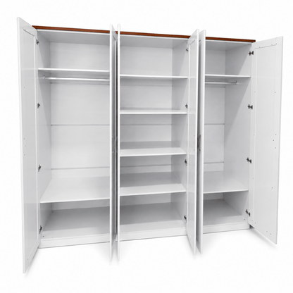 Home Centre Modern 6-Door Wardrobe – White & Dark Brown - Al Thahani Furniture