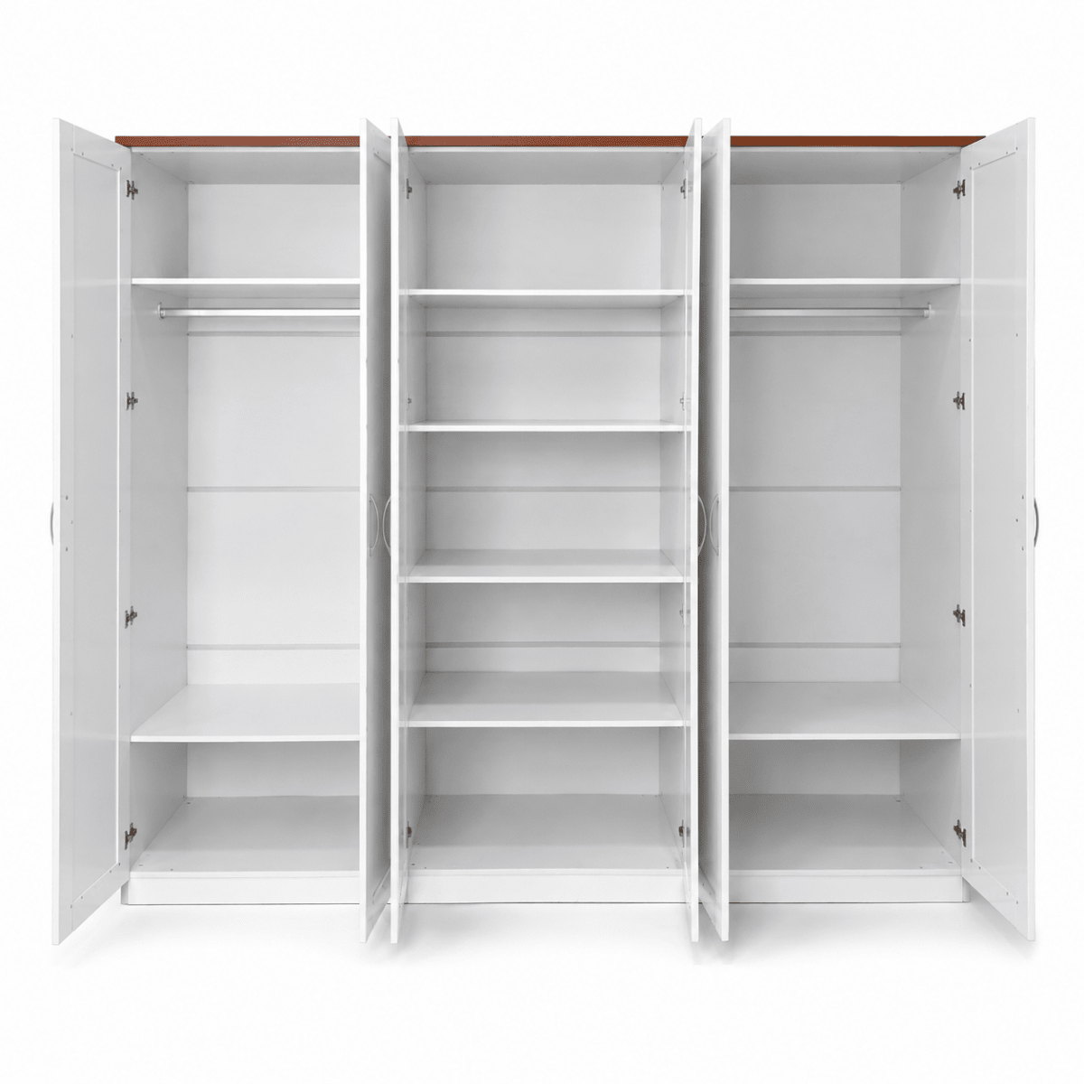 Home Centre Modern 6-Door Wardrobe – White & Dark Brown - Al Thahani Furniture