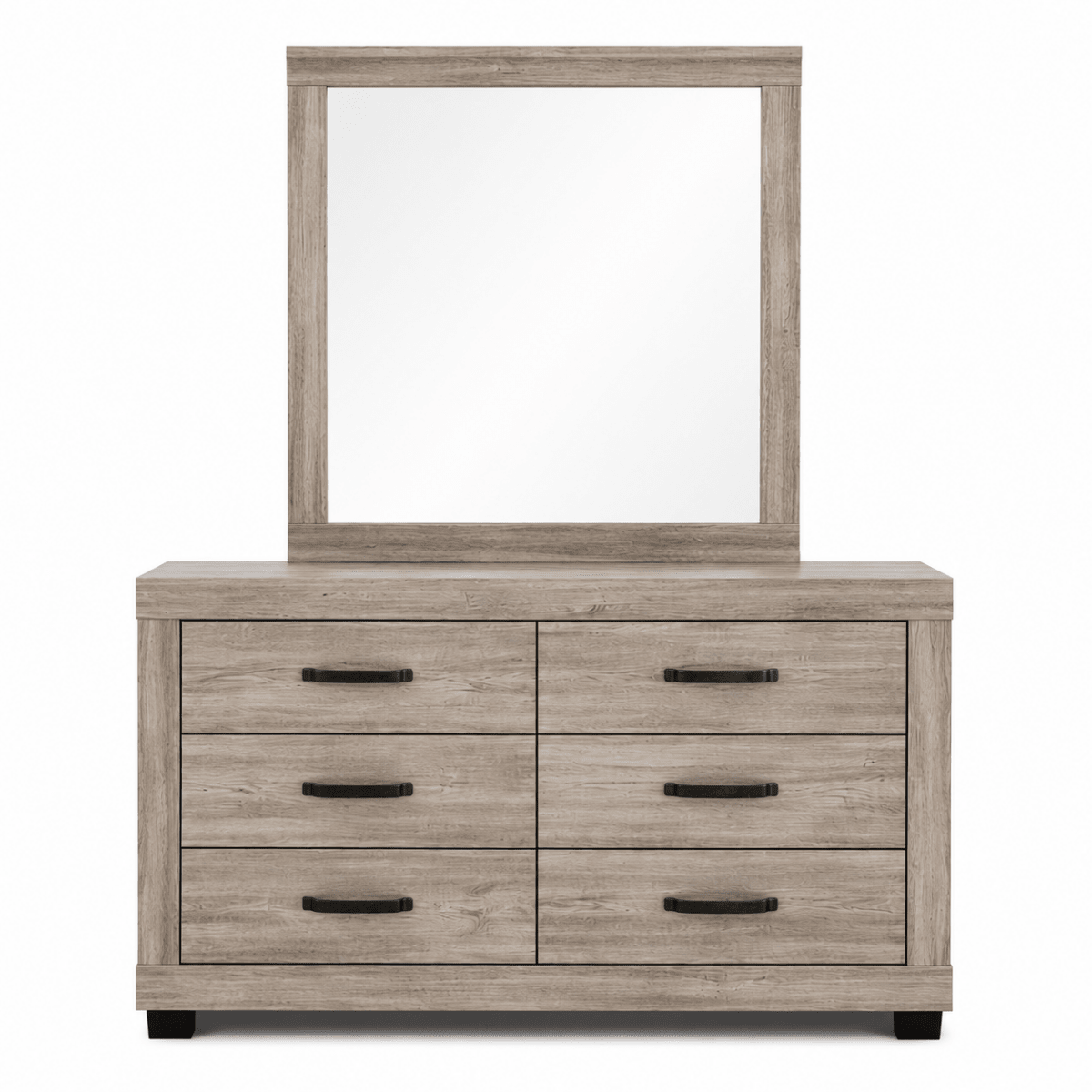 Home Centre Modern King Bed Set | Grey Wood, 180x200 cm - used 8 months - Al Thahani Furniture