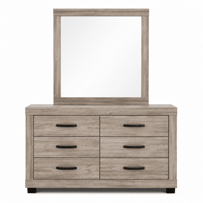 Home Centre Modern King Bed Set | Grey Wood, 180x200 cm - used 8 months - Al Thahani Furniture
