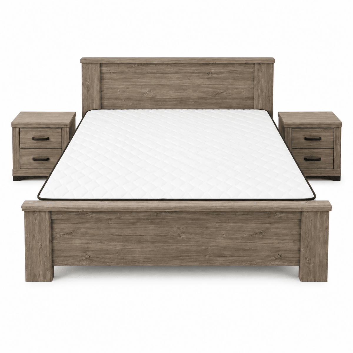 Home Centre Modern King Bed Set | Grey Wood, 180x200 cm - used 8 months - Al Thahani Furniture