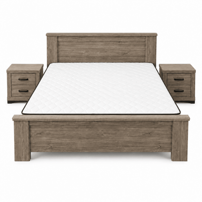 Home Centre Modern King Bed Set | Grey Wood, 180x200 cm - used 8 months - Al Thahani Furniture