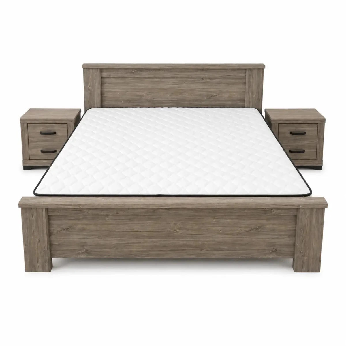 Home Centre Modern King Bedroom Set without Mattress | Grey Wood Finish - used 8 months - Al Thahani Furniture
