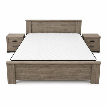 Home Centre Modern King Bedroom Set without Mattress | Grey Wood Finish - used 8 months - Al Thahani Furniture