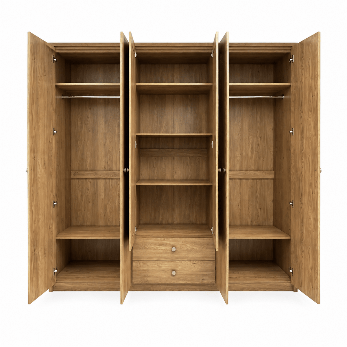 Home Centre Nazario 6-Door Mirrored Wardrobe with 2 Drawers – Grey Oak - Al Thahani Furniture