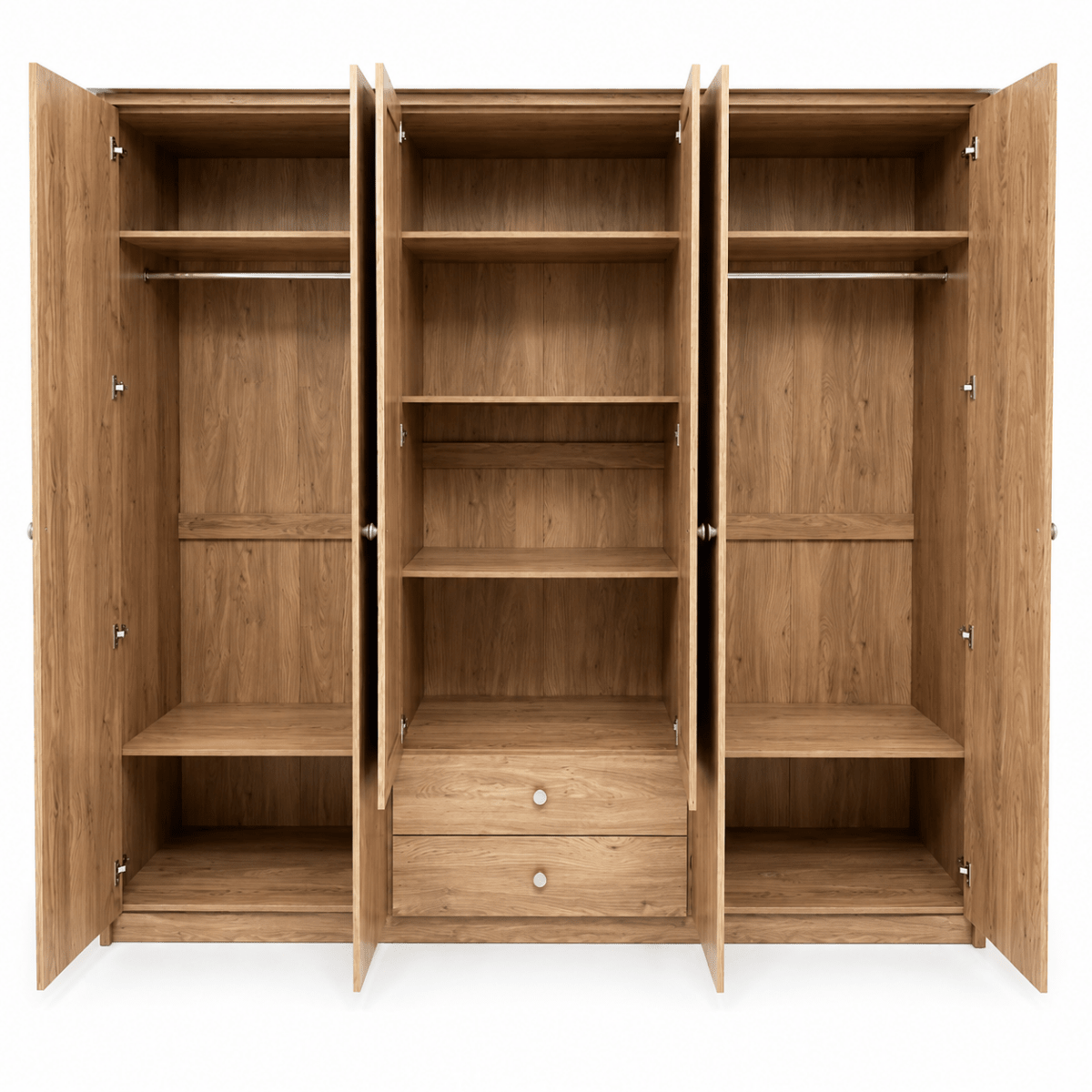 Home Centre Nazario 6-Door Mirrored Wardrobe with 2 Drawers – Grey Oak - Al Thahani Furniture