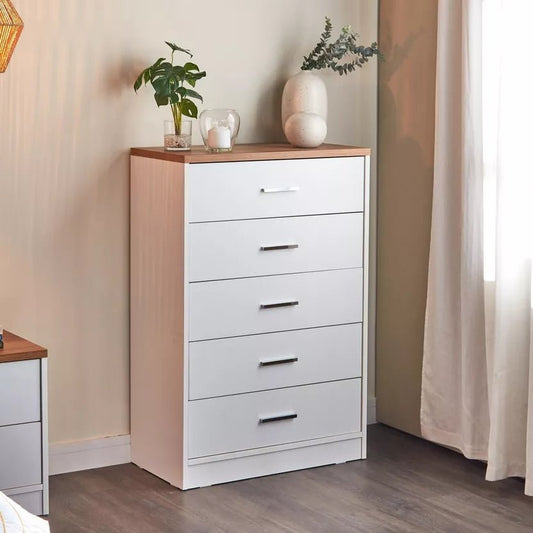 Home Centre Nebo Chest of 5 - Drawers – 75x39x112 cm - althahanifurniture