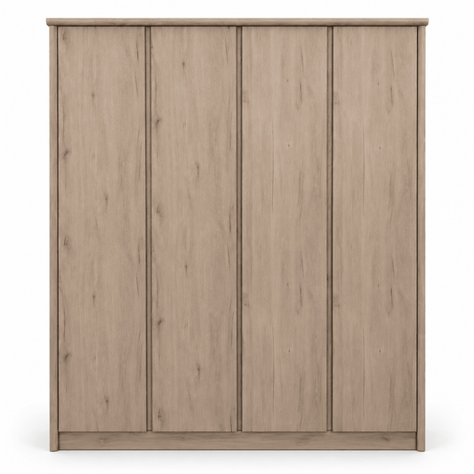 Home Centre Neptune 4-Door Wardrobe with 2 Drawers – Natural Oak – 175.6 × 58.5 × 210 cm - Al Thahani Furniture