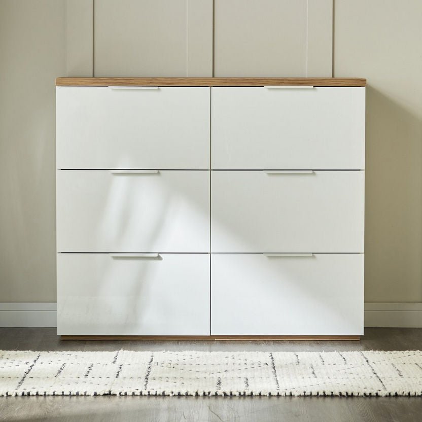 Home Centre Nordic 28 - Pair Shoe Cabinet – 6 Doors, 120 cm Wide, Made in Italy - althahanifurniture