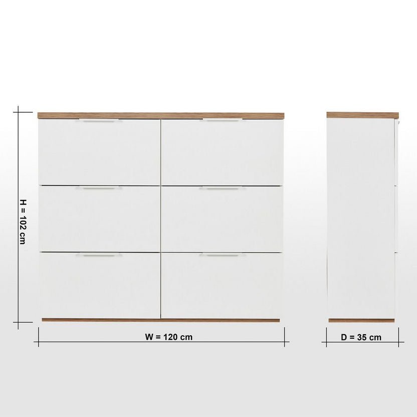 Home Centre Nordic 28 - Pair Shoe Cabinet – 6 Doors, 120 cm Wide, Made in Italy - althahanifurniture
