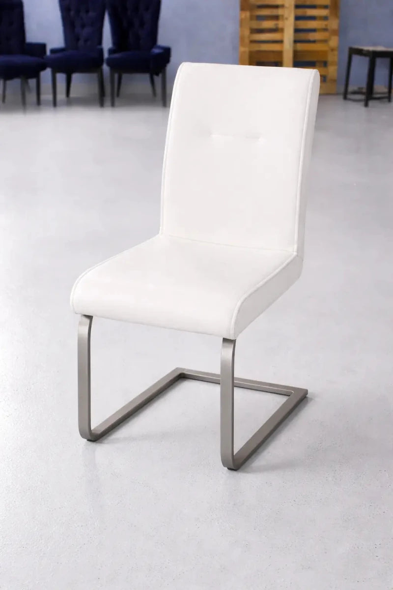 Home Centre Parlin Faux Leather Dining Chair – Metal Frame – Cushioned Seat – Urban Loft Style – 45x61x100 cm - althahanifurniture