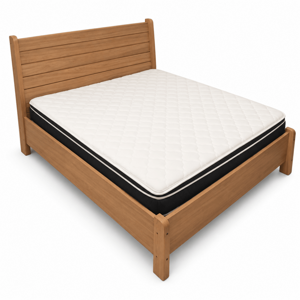 Home Centre Queen Bed with Mattress &amp; 3-Drawer Dressing Table with Mirror – 160 × 200 cm – Natural Brown - Al Thahani Furniture