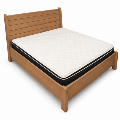 Home Centre Queen Bed with Mattress &amp; 3-Drawer Dressing Table with Mirror – 160 × 200 cm – Natural Brown - Al Thahani Furniture