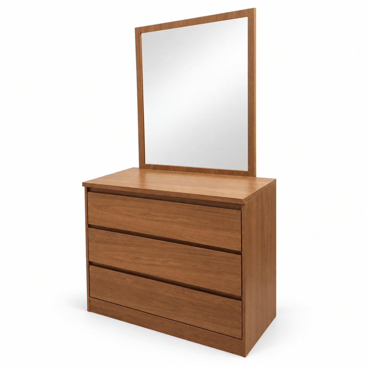 Home Centre Queen Bed with Mattress &amp; 3-Drawer Dressing Table with Mirror – 160 × 200 cm – Natural Brown - Al Thahani Furniture