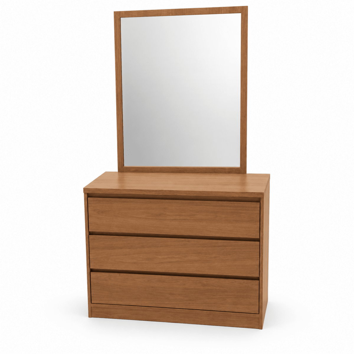 Home Centre Queen Bed with Mattress &amp; 3-Drawer Dressing Table with Mirror – 160 × 200 cm – Natural Brown - Al Thahani Furniture