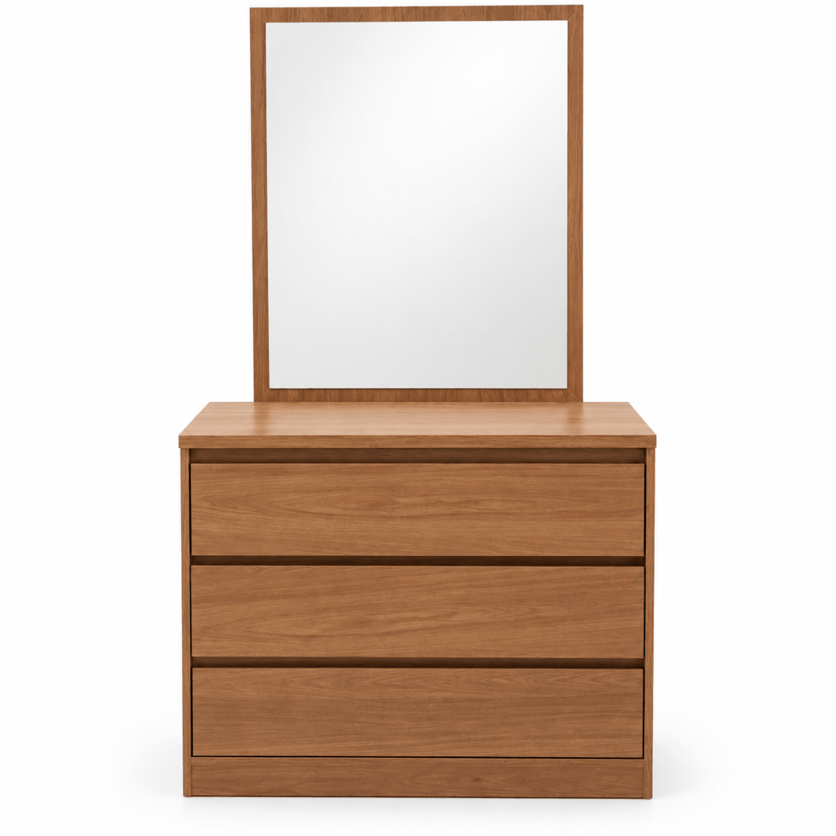 Home Centre Queen Bed with Mattress &amp; 3-Drawer Dressing Table with Mirror – 160 × 200 cm – Natural Brown - Al Thahani Furniture