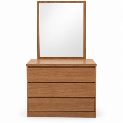 Home Centre Queen Bed with Mattress &amp; 3-Drawer Dressing Table with Mirror – 160 × 200 cm – Natural Brown - Al Thahani Furniture