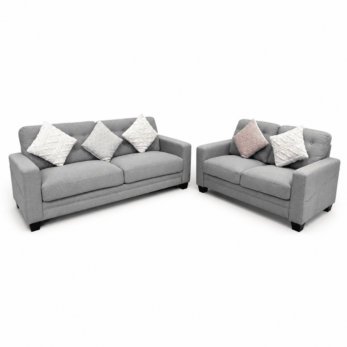 Home Centre Rochdale Grey 5-Seater Sofa Set – 3-Seater &amp; 2-Seater - Al Thahani Furniture