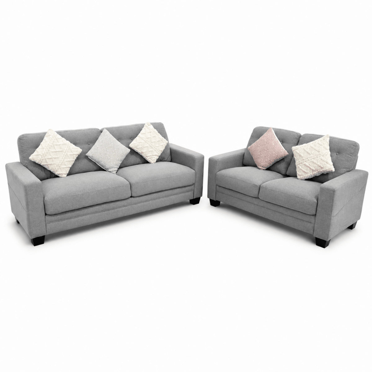 Home Centre Rochdale Grey 5-Seater Sofa Set – 3-Seater &amp; 2-Seater - Al Thahani Furniture