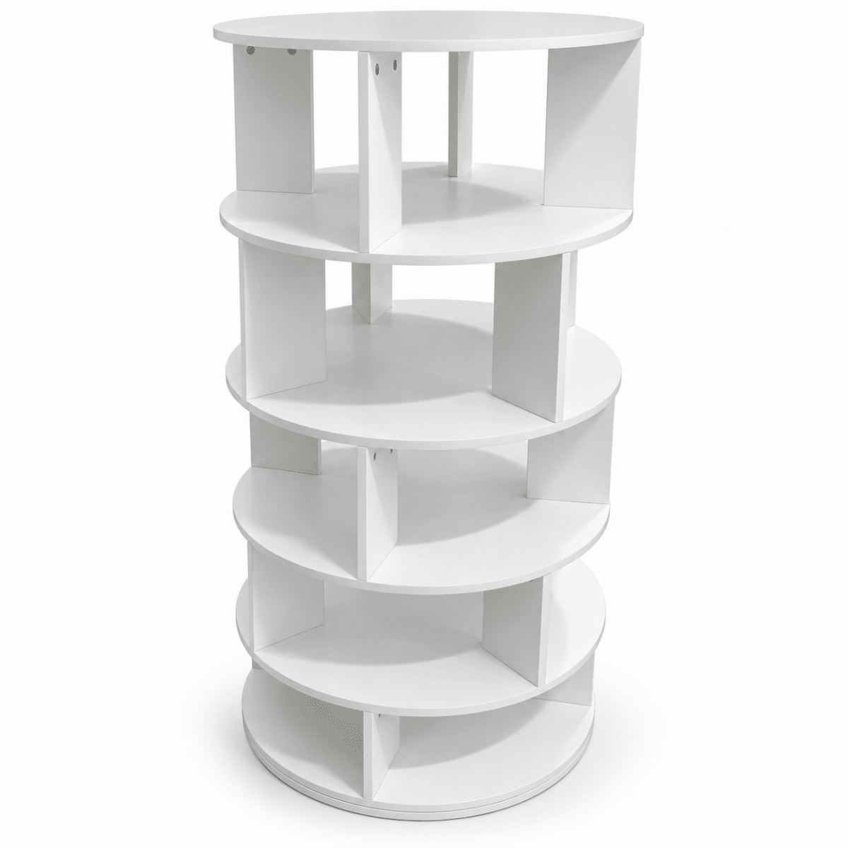 Home Centre Round Rotating Bookcase – White – 60 × 60 × 125.3 cm - Al Thahani Furniture