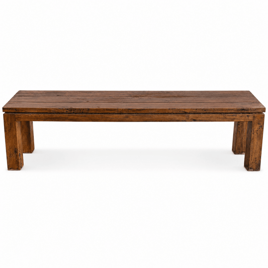 Home Centre Rustic Wooden Bench | Warm Brown | 170 cm - Al Thahani Furniture