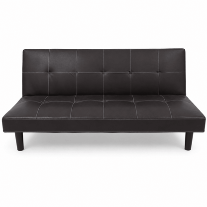 Home Centre Sandra 3-Seater Faux Leather Sofa Bed | Black - Al Thahani Furniture