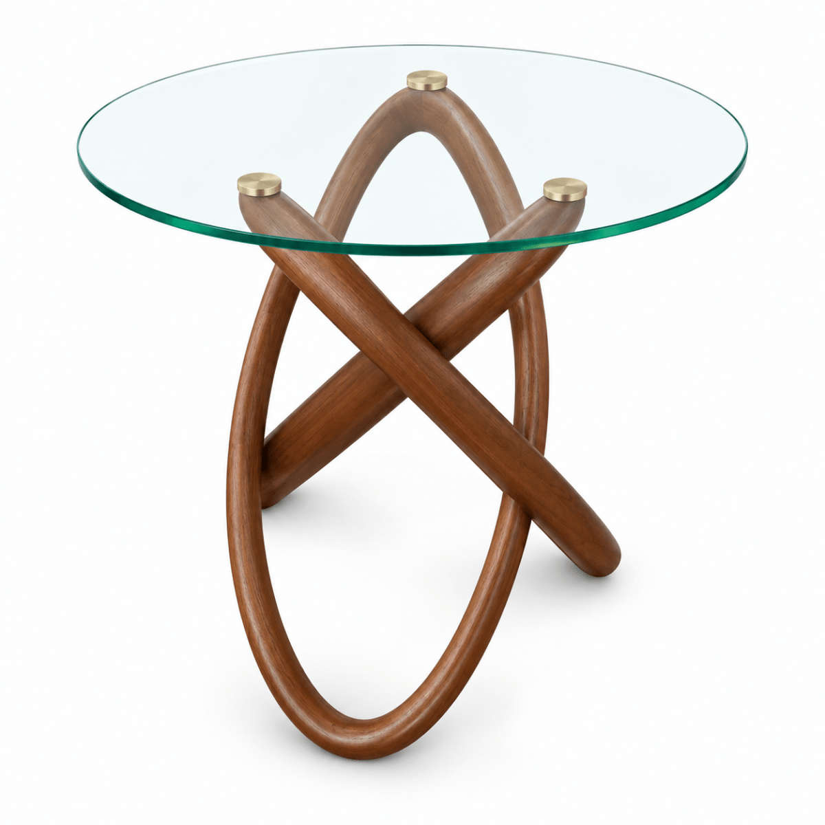 Home Centre Sculptura 2-Piece Round Glass Coffee & Side Table Set – 90 cm & 50 cm – Brown and Gold - Al Thahani Furniture