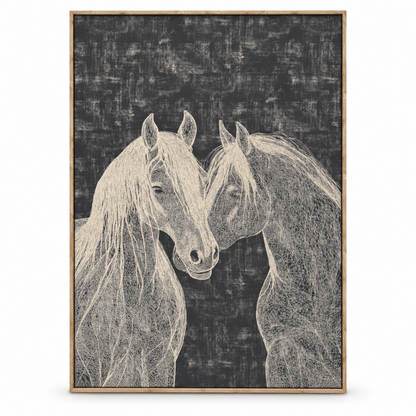 Home Centre Serene Framed Canvas Wall Art – Two Horses – 82 × 122 cm - Al Thahani Furniture