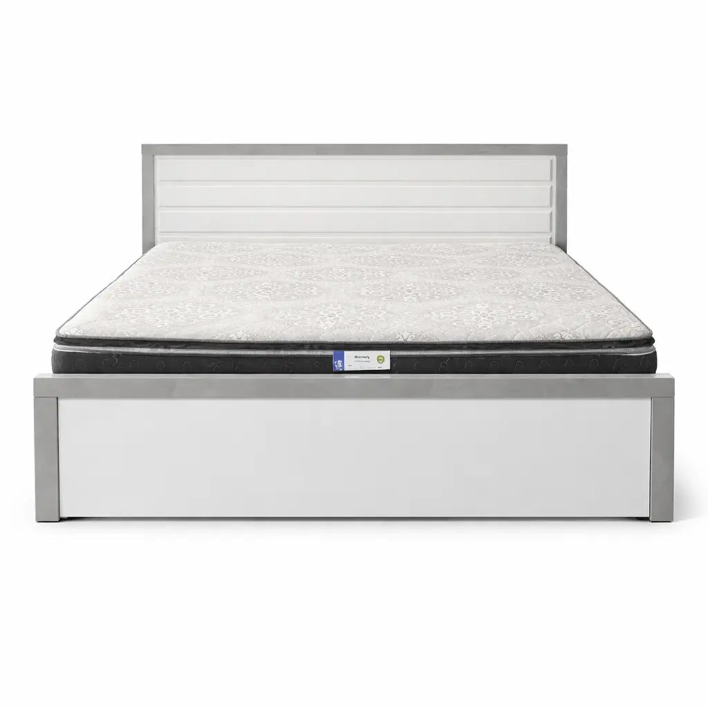Home Centre Stark King Bed Frame with Locking Storage Drawers – Bright White Finish – 180x200 cm - althahanifurniture