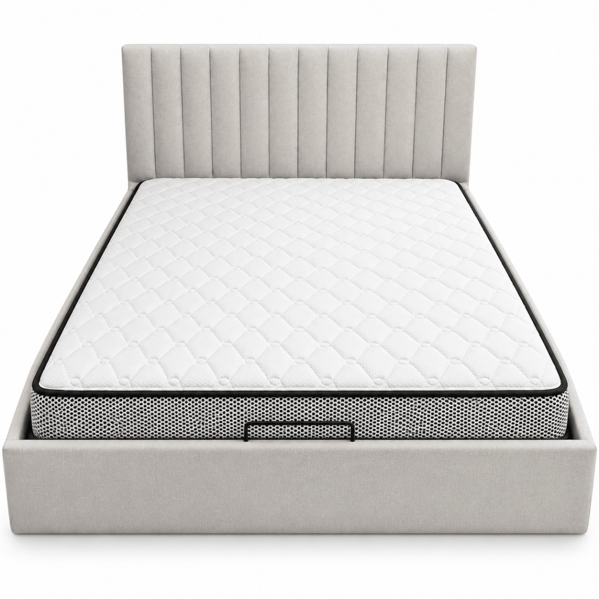 Home Centre Stellar Loft Queen Hydraulic Storage Bed with Mattress – Beige – 160 × 200 cm - Al Thahani Furniture