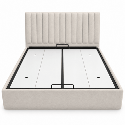 Home Centre Stellar Loft Queen Hydraulic Storage Bed with Mattress – Beige – 160 × 200 cm - Al Thahani Furniture