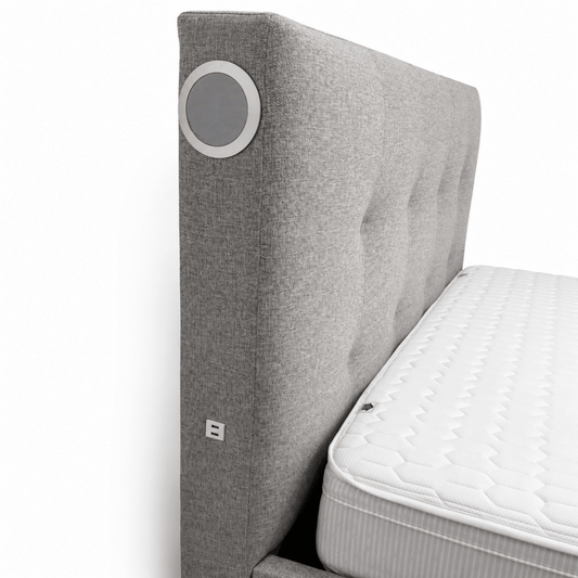 Home Centre Stellar Vox Queen Storage Bed with Bluetooth Speakers &amp; USB – Grey - Al Thahani Furniture