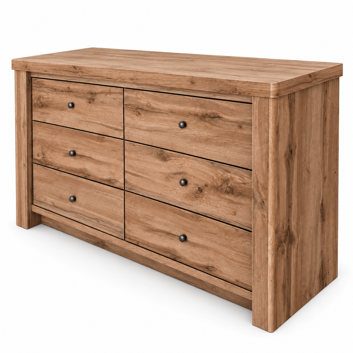 Home Centre Summer King Bedroom Set with Mattress, 2 Nightstands & 6-Drawer Dresser – 180 × 200 cm – Oak - Al Thahani Furniture