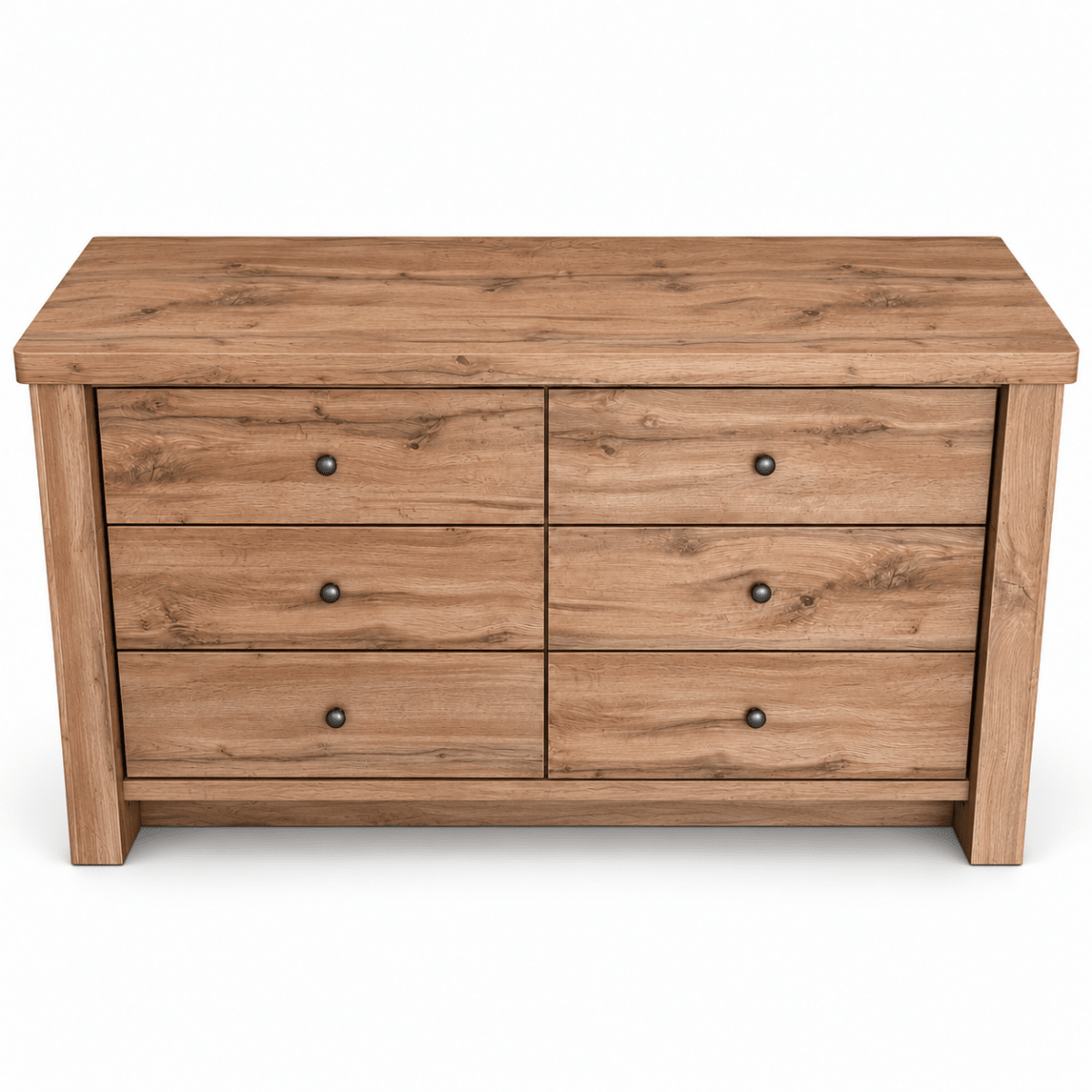 Home Centre Summer King Bedroom Set with Mattress, 2 Nightstands & 6-Drawer Dresser – 180 × 200 cm – Oak - Al Thahani Furniture