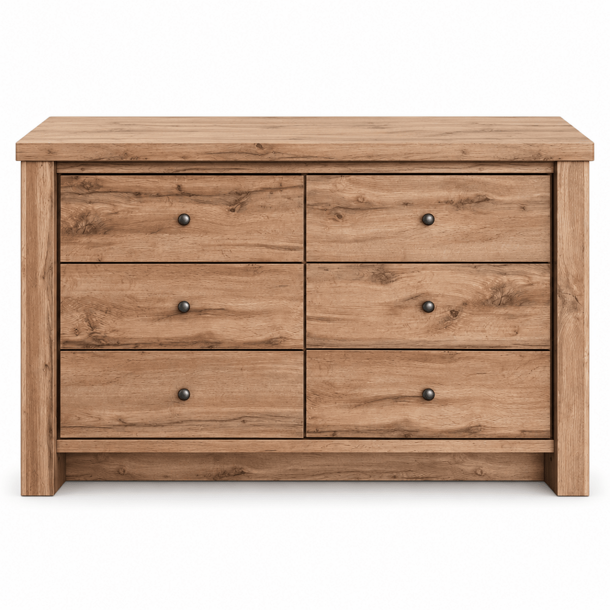 Home Centre Summer King Bedroom Set with Mattress, 2 Nightstands & 6-Drawer Dresser – 180 × 200 cm – Oak - Al Thahani Furniture