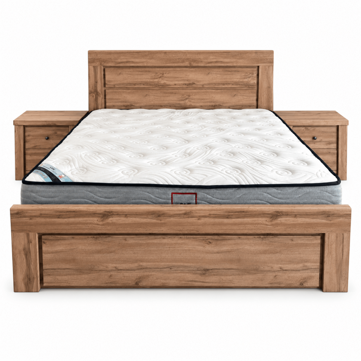 Home Centre Summer King Bedroom Set with Mattress, 2 Nightstands & 6-Drawer Dresser – 180 × 200 cm – Oak - Al Thahani Furniture