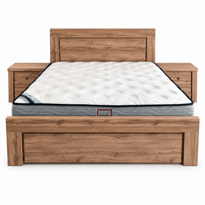 Home Centre Summer King Bedroom Set with Mattress, 2 Nightstands & 6-Drawer Dresser – 180 × 200 cm – Oak - Al Thahani Furniture