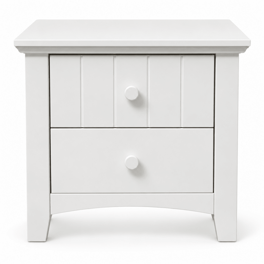Home Centre Taylor 2-Drawer Nightstand – White – 55.5 × 46 × 56 cm - Al Thahani Furniture