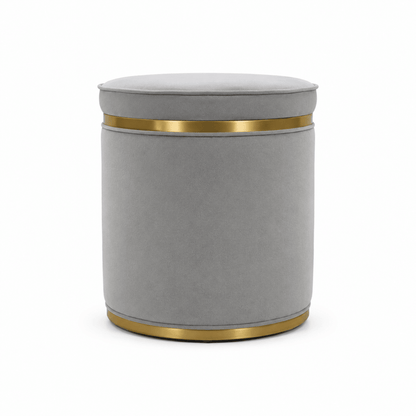 Home Urs Selena Dresser Set with Mirror & Stool | Matte Grey & Gold - used 5 months - Al Thahani Furniture